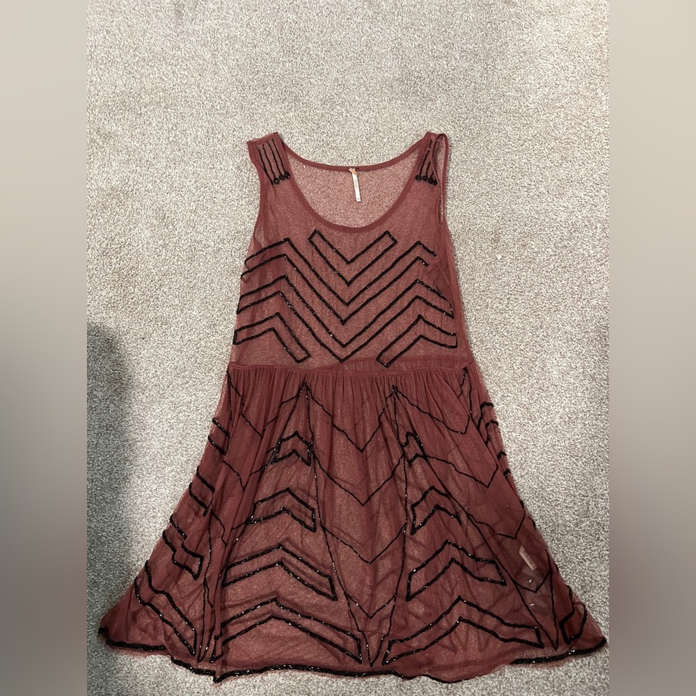Free People Sheer Beaded Dress